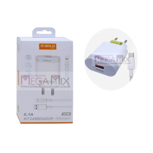 Carregador UBS para Tipo C 30W 6.1A CA39-3 - A'gold