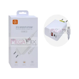 Carregador USB + USB-C para Iphone 25W CA48-2 - A'Gold
