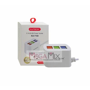 Carregador Hub com 6 USB 5V KA-7150 - Kapbom