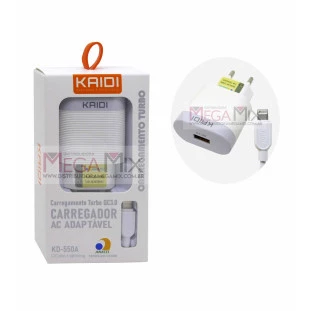Carregador Turbo USB + Iphone 18W KD-550A - Kaidi