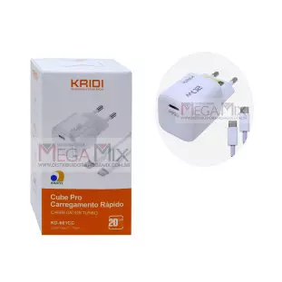 Carregador USB-C para Tipo C 20W 3A KD-661CC - Kaidi