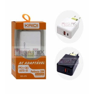Carregador USB + USB-C 20W KD-670 - Kaidi