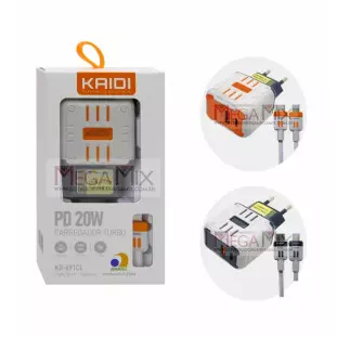 Carregador USB + USB-C para Iphone 18W 3A KD-691CL - Kaidi