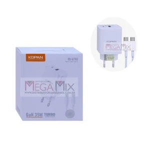 Carregador UBS + USB-C para Tipo C GaN 35W 3A KN-671CC - Kdpan