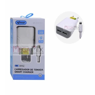 Carregador de Celular Iphone Com 2 USB KP-IC019/I - Knup