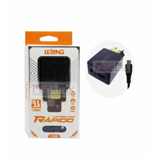 Carregador 2 USB para Micro USB V8 12.5W 5.1A LE-230FV - Lelong