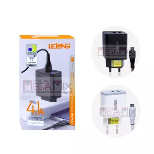 Carregador 2 USB para Micro USB V8 4.1A LE-232FV - Lelong