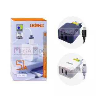 Carregador 2 USB para Iphone 12.5W 5.1A LE-258FP - Lelong
