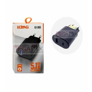 Carregador Turbo 1 USB + USB-C 5.1A LE-283 - Lelong