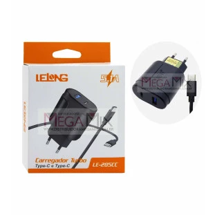 Carregador Turbo USB + USB C LE-285CC - Lelong