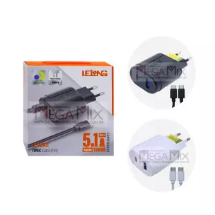 Carregador USB + USB-C para Tipo C LE-285CC - Lelong