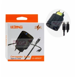 Carregador de Celular Tipo-C + Iphone 5.1A LE-285CP - Lelong