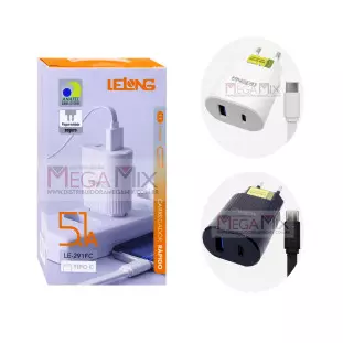 Carregador UBS + USB-C para Tipo C 12.5W 5.1A LE-291FC - Lelong