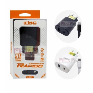 Carregador de Celular Micro USB (V8) USB + USB-C 5.1A LE-291FV - Lelong