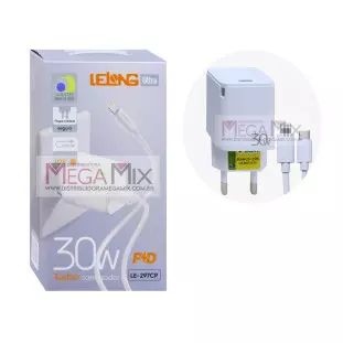 Carregador USB-C para Iphone 30W 2.5A LE-297CP - Lelong