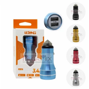 Carregador Veicular 2 USB 2.4A LE-527 - Lelong