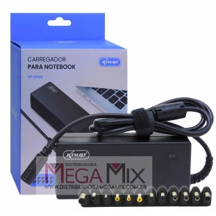 Fonte Carregador para Notebook Universal com USB Bivolt KP-DG90 - Knup