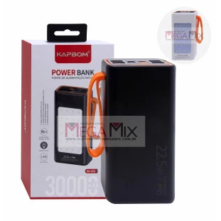 Carregador Portátil Power Bank Solar com Lanterna 30000mAh KA-926 - Kapbom