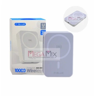 Carregador Powerbank por Indução MagSafe 7.5W 10000mAh MAX-0556 - It-Blue
