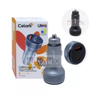 Carregador Veicular USB + USB-C 48W 2.5A CE-G1062 - Celark