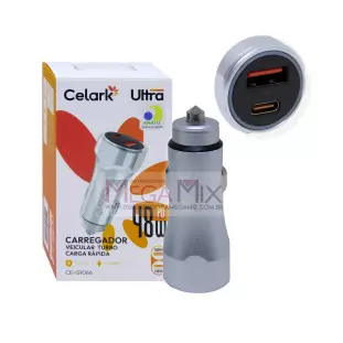 Carregador Veicular USB + USB-C 48W 2.5A CE-G1066 - Celark