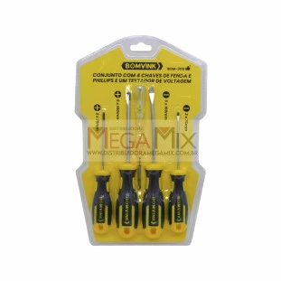 Kit de Chaves Fenda e Phillips BOM-3119 - Bomvink