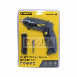 Chave de Fenda Elétrica 12 Peças 3.6V BOM-9913 - Bomvink