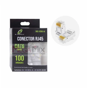 Conector RJ45 CAT6 C/100un XC-CRJ-6 - X-Cell