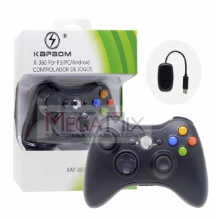 Controle Xbox X-360 sem Fio c/ Adaptador KAP-360WW - Kapbom