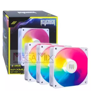Kit 3 Coolers para Gabinete com Hub Controlador e Controle 120mm 1300RPM G-VR335K - Revenger
