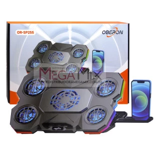Suporte para Notebook e Celular com Cooler 5 Fans OR-SP255 - Oberon