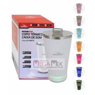 Copo Térmico Inox com Caixa de Som D-M473 - Grasep