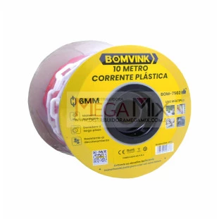 Corrente Plástica Sinalizadora 6mm 10M BOM-7502 - Bomvink