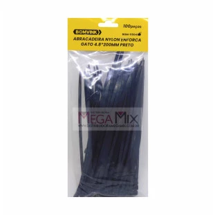 Abraçadeira de Nylon Enforca Gato 4.8x200mm BOM-5504 - Bomvink