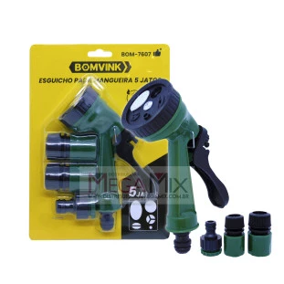 Esguicho Bico para Mangueira 5 Jatos BOM-7607 - Bomvink