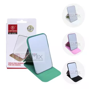 Mini Espelho Portátil com Capa KA-6582 - Kapbom