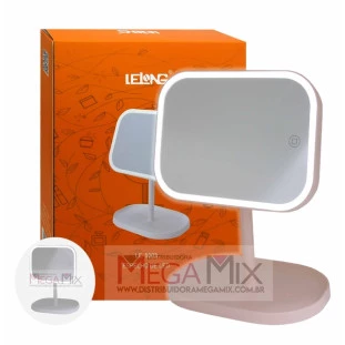 Espelho de Mesa com LED Recarregável LE-5003 - Lelong