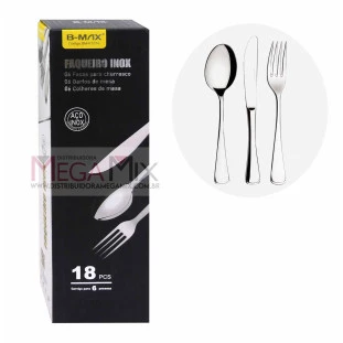 Jogo de Talheres Inox 18 Peças BM-F1074 - B-Max 