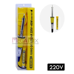 Ferro de Solda com Tubo de Estanho 220V 40W BOM-9517 - Bomvink