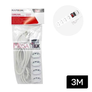 Filtro de Linha 4 Tomadas Bivolt 3M SL7634 - Kapbom