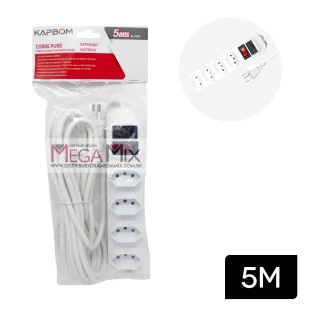 Filtro de Linha 4 Tomadas Bivolt 5M SL7634 - Kapbom