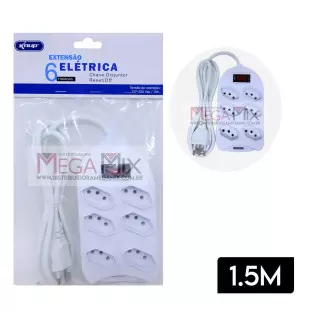 Filtro de Linha 6 Tomadas Bivolt 10A 1,5M SL7506 - Knup