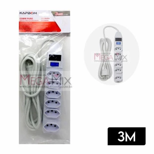 Filtro de Linha 6 Tomadas Bivolt 3M SL7606 - Kapbom