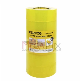 Fita Transparente com 6 Rolos 48MM 150M BOM-1330 - Bomvink
