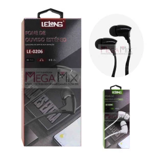 Fone de Ouvido com Microfone LE-0206 - Lelong