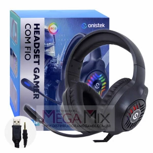Fone de Ouvido Headset Gamer LED (USB + P3) ON-FN636 - Onistek