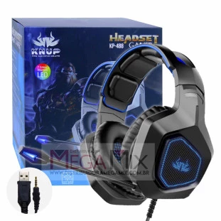 Fone de Ouvido Headset Gamer para PC/X-One/PS4 (USB + P2) KP-488 - Knup