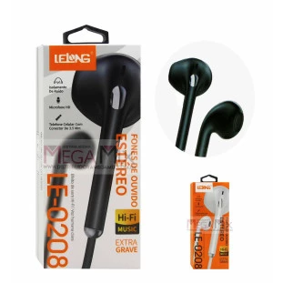 Fone de Ouvido com Microfone LE-0208 - Lelong