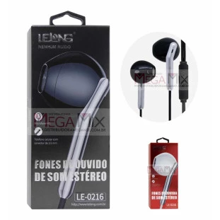 Fone de Ouvido Com Microfone LE-0216 - Lelong
