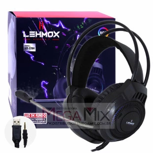 Fone de Ouvido Headset Gamer com Led  (USB + P3) LEY-2264 - Lehmox